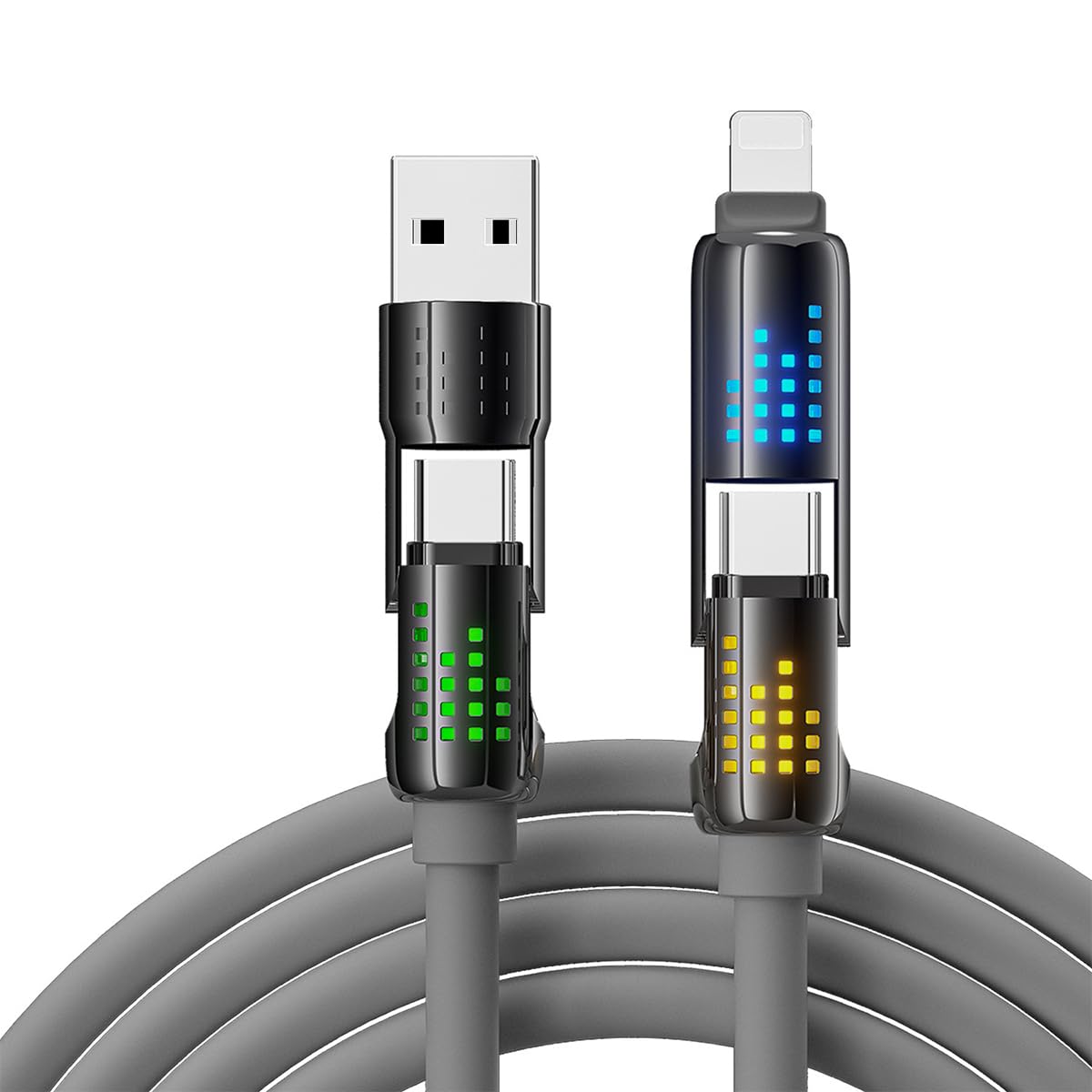 ZORBES 4 in 1 Type C Cable, 240W USB C to USB C Data Cable, Light- ning to USB C, Light-ning to USB, 6.6Ft Long Nylon Type C to Type C Cable Fast Charging Type C Charging Cable for Phone, Tablet ZORBES 4 in 1 Type C Cable, 240W USB C to USB C Data Cable, Light- ning to USB C, Light-ning to USB, 6.6Ft Long Nylon Type C to Type C Cable Fast Charging Type C Charging Cable for Phone, Tablet